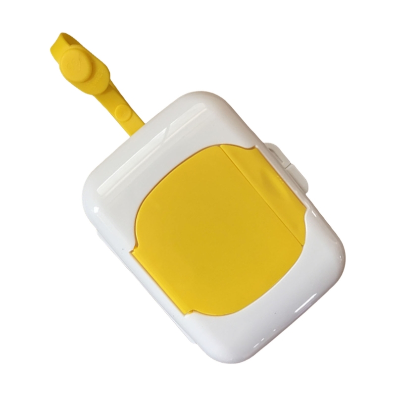 Suporte compacto para lenços umedecidos com alça, recipiente lenços umedecidos para fraldas recarregáveis, caixa para