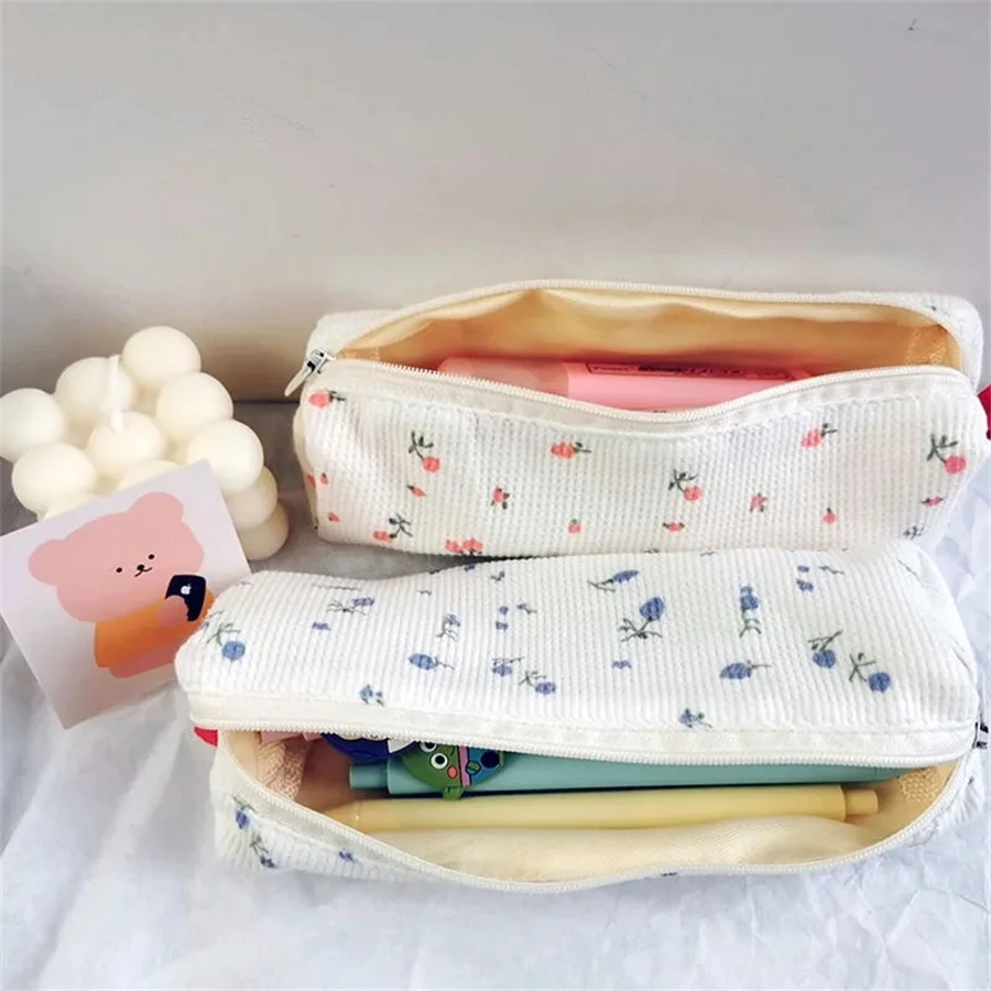 Kawaii Blumen Bleistift Tasche kleine Blumen Feder mäppchen niedlichen einfachen Stift Tasche Studenten Briefpapier Aufbewahrung taschen Schul material