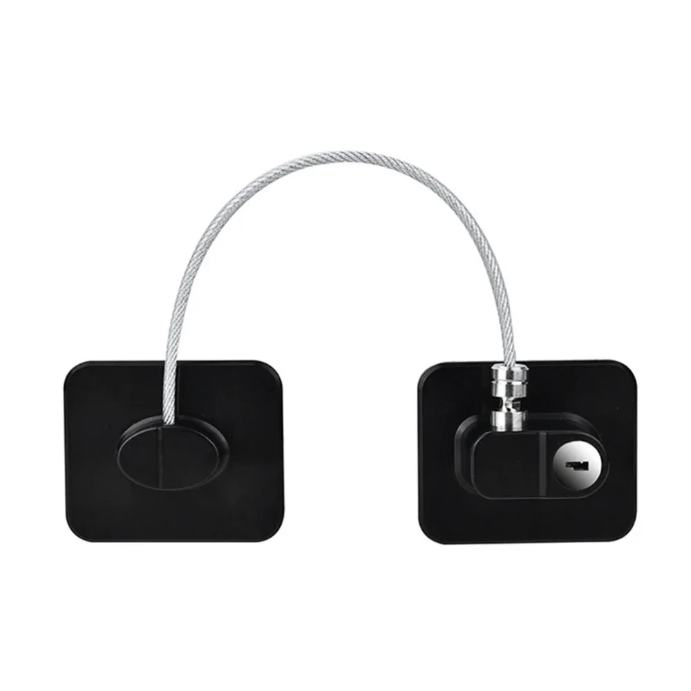 Serrure de sécurité pour enfants, 1 pièce, serrure de porte de réfrigérateur, Protection de câble en acier inoxydable, serrure de fenêtre de maison pour bébé, fixation solide