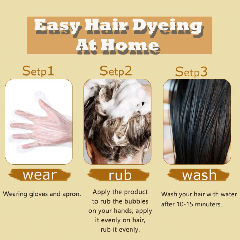 500 ml 3 In 1 Haarkleur Shampoo Zwart Haarverf Die Wit Haar Shampoo Zwarte Plantaardige Haarverf Snelle Haarverf crème Styling DIY