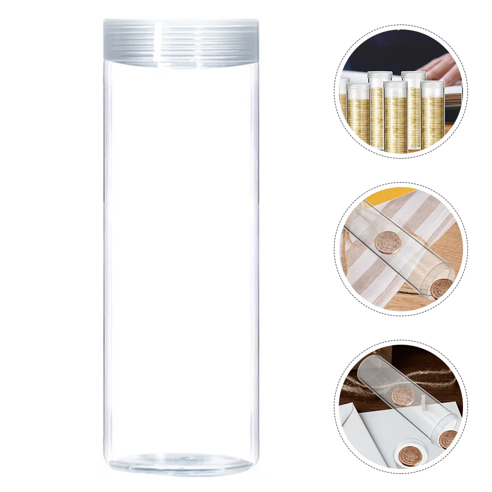 10pcs Coin Tubes Quarter Rolls Wrappers Plastic Coin Holders Clear Coin Storage Containers