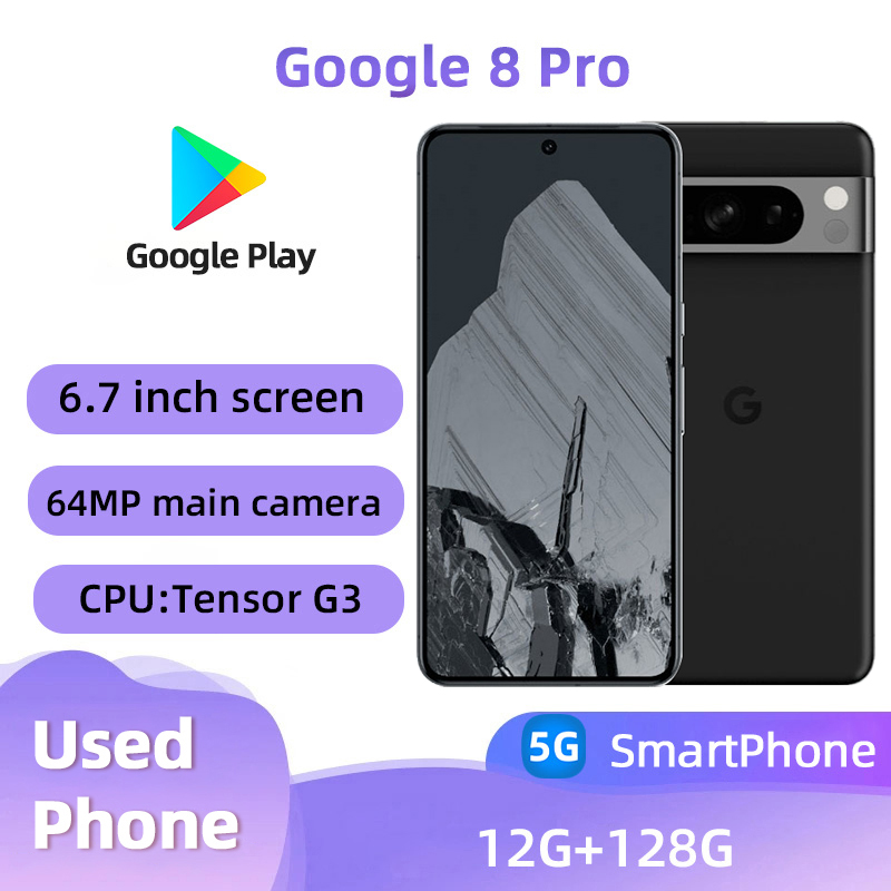 Google Pixel 8Pro 5G Google Tensor 8 pro G3 12GB RAM 128GB ROM 6,7 "NFC Octa Core Android 50MP cámara Original usado teléfono