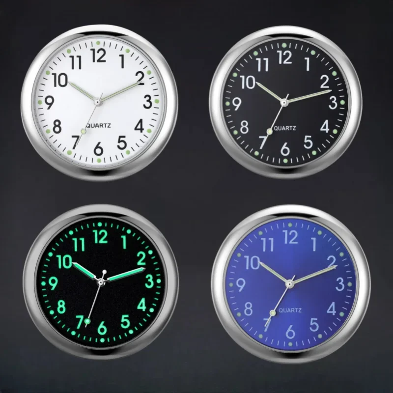 Zegar samochodowy Luminous Auto Ornament Mini Automobiles Internal Stick-On Digital Watch Mechanics Quartz Clocks 40mm 43mm