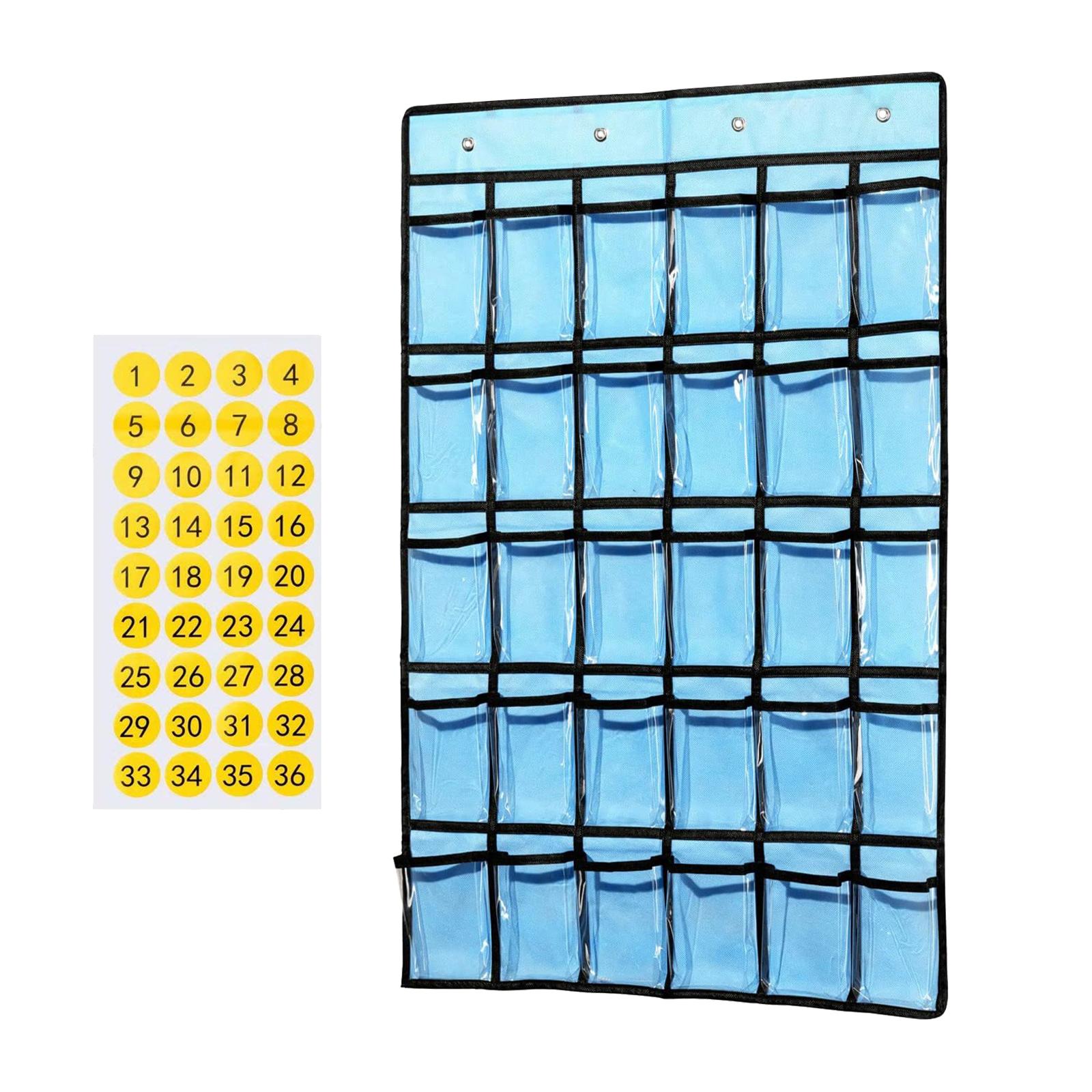 Klassenzimmer-Taschendiagramm, multifunktional, mit Zahlenaufklebern, Taschen-Organizer