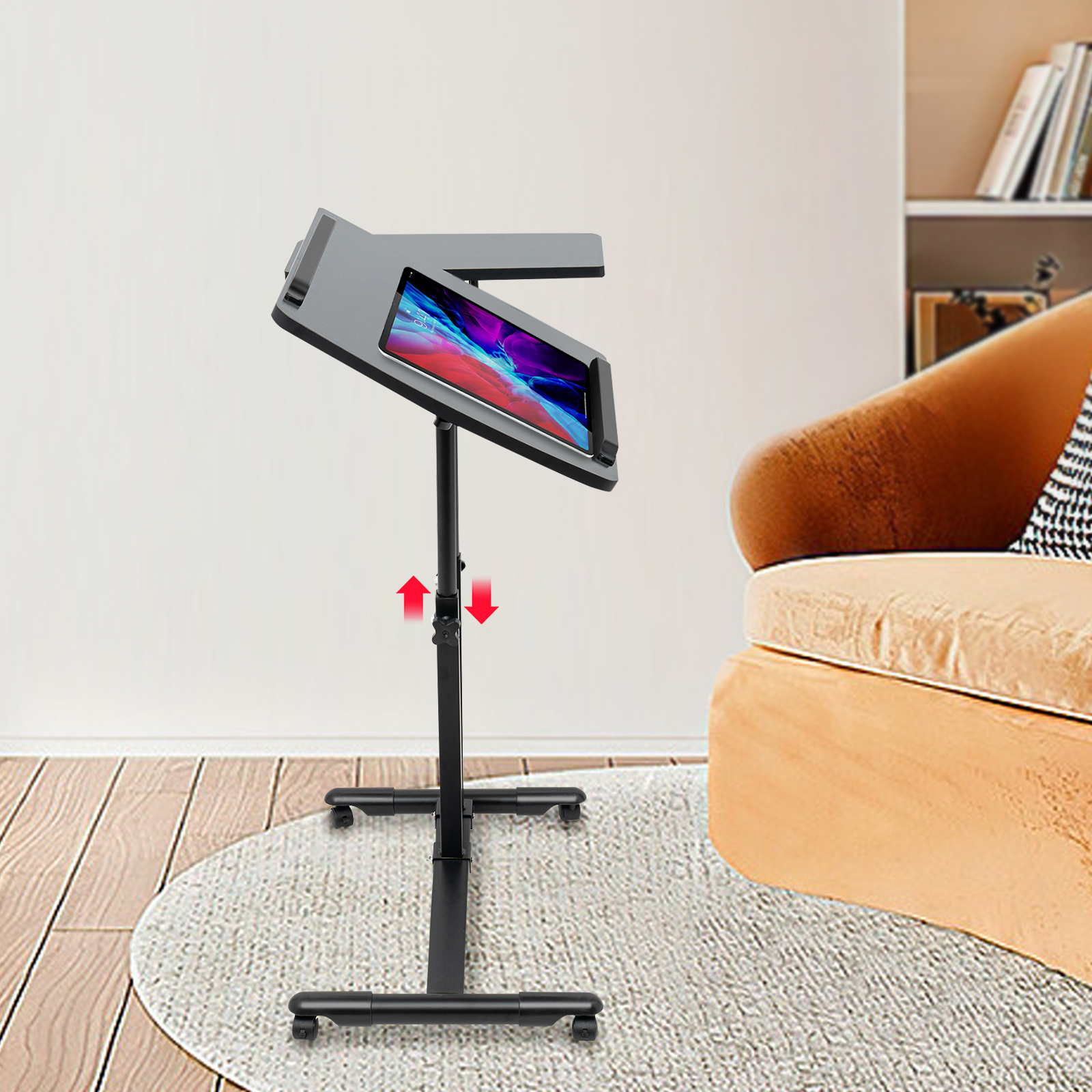 Mobile Salon-Arbeitsstation mit verstellbarem Tisch, tragbarer Tattoo-Werkbankständer, Beauty Rolling Trolley Tablett, Salonmöbel