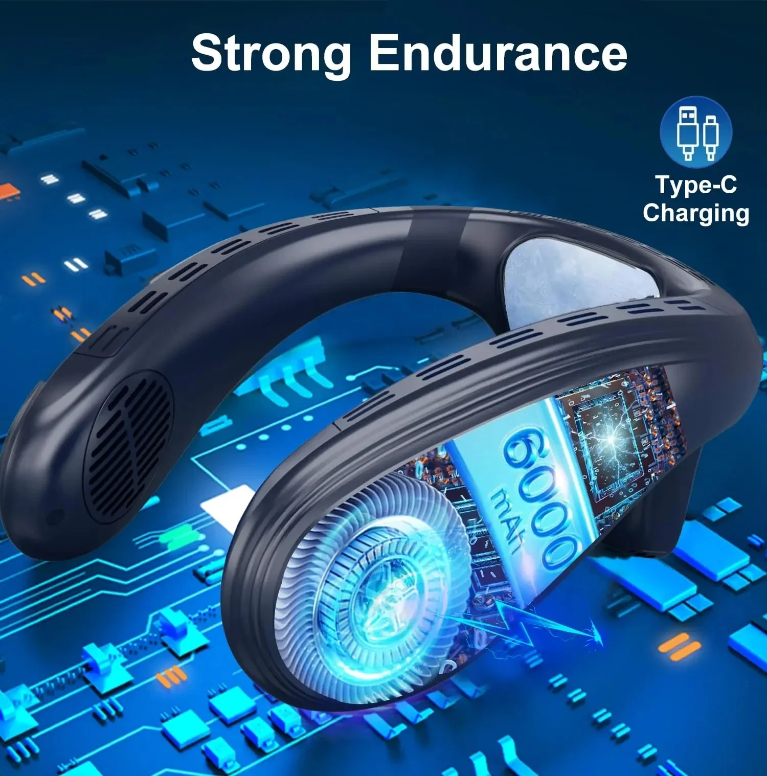 Nieuwe Draagbare Nekventilator 5200mAh Nek Airconditioner Oplaadbare Halfgeleider Koelventilator Outdoor Persoonlijke Fan Draagbare Koeler