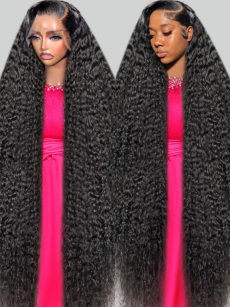 250 Dichte HD 13X6 Transparente tiefe Wasserwelle lockiges Echthaar Lace Frontal Perücke 46 50 52 Zoll 13X4 Lace Front Echthaarperücken