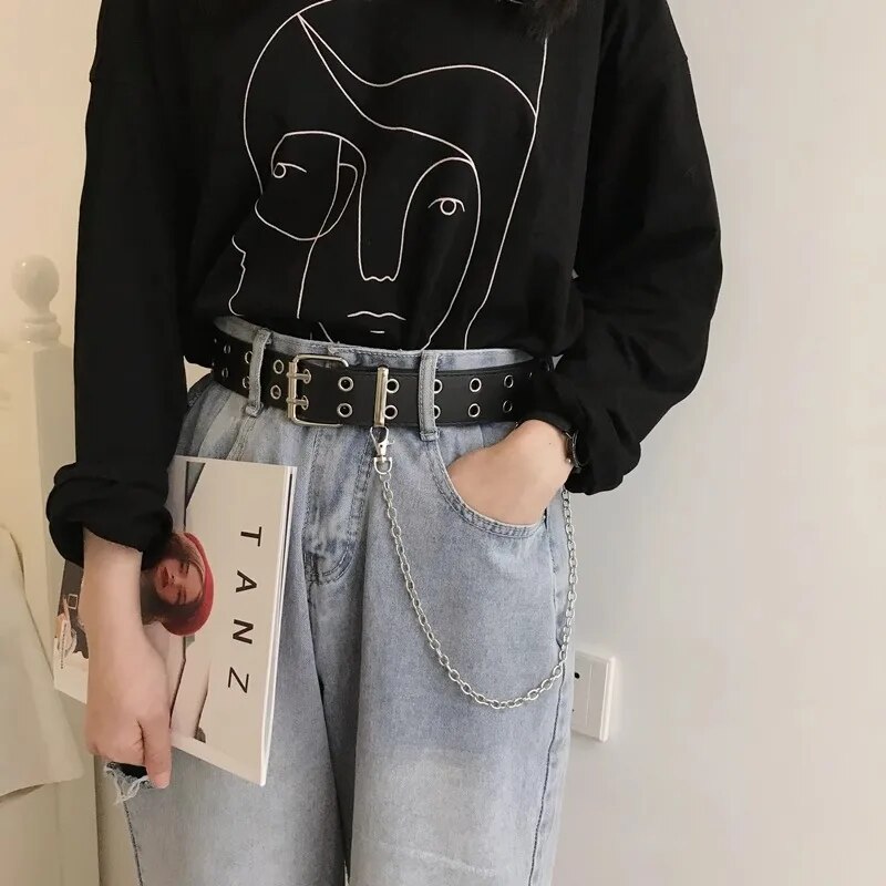 Mode Legering Vrouwen Riemen Ketting Luxe voor Echt Leer Nieuwe Stijl Pin Gesp Jeans Decoratieve Dames Retro Decoratieve Punk