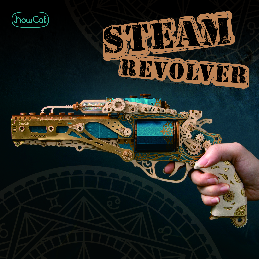 MMZ modèle bricolage 3D Puzzle en bois Revolver à vapeur assemblage modèle Kits jouets pour enfants enfants filles cadeau d'anniversaire