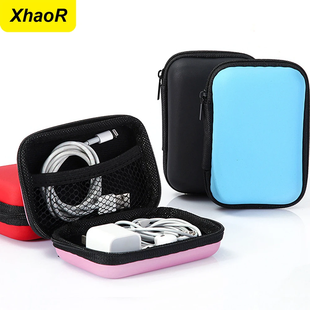 Custodia per cavo dati portatile Custodia per auricolari con cerniera impermeabile Scatola protettiva universale in EVA per borsa per scheda di memoria per monete USB