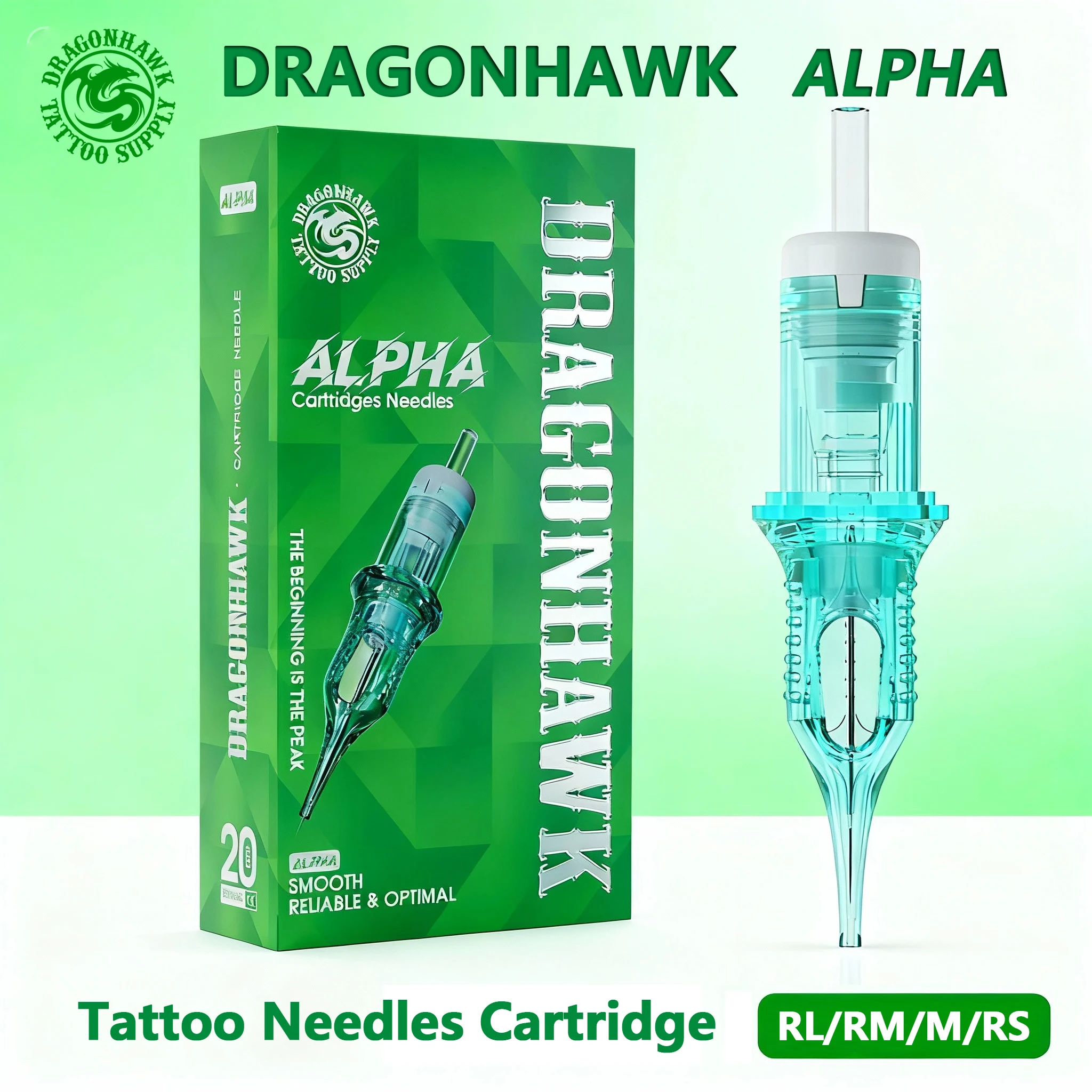 Dragonhawk ALPHA Tattoo-Patronen, Nadeln, Zubehör RL RM M RS für Tattoo-Maschinengewehr, Permanent-Make-up oder Körperkunst, gegebenes Tattoo
