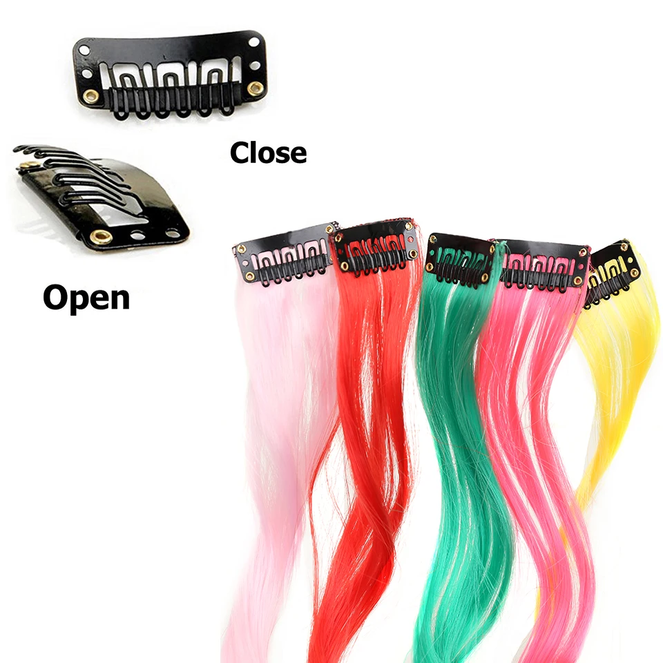 LUPU Tóc Tổng Hợp Phần Mở Rộng Với Một Clip Chịu Nhiệt Rainbow Phần Lông Cho Bé Nữ Dài Cong Lượn Sóng Phong Cách Đầy Màu Sắc tóc