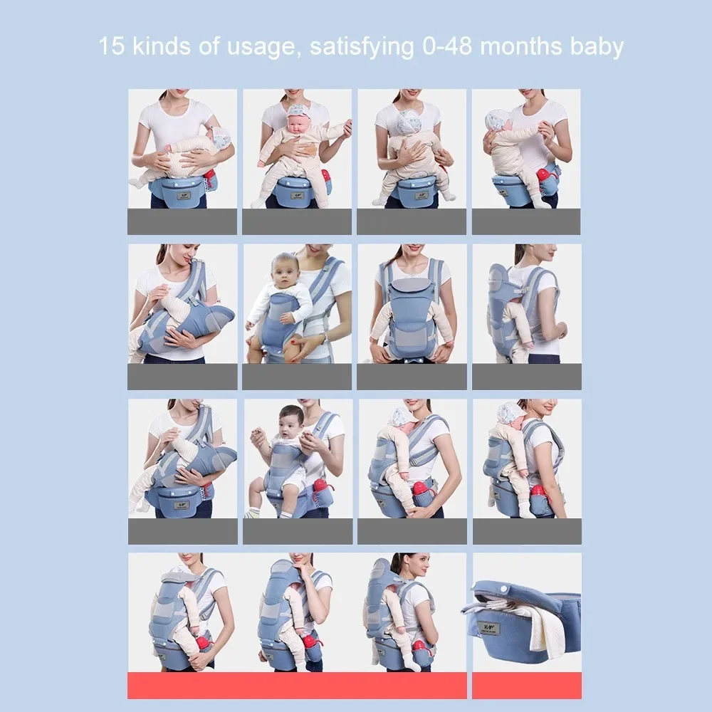 Ergonômico canguru bebê portador com frente enfrentando, envoltório Sling, mochila de viagem, infantil Hipseat, recém-nascido