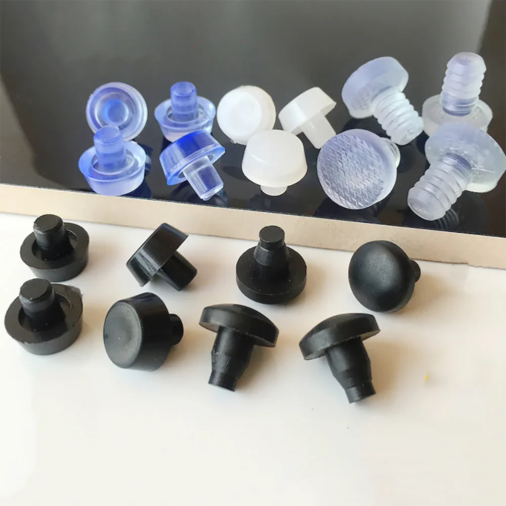 10/20pcs Round PVC Furniture Foot Nail Rubber Glide Nail Office Table Chair Leg Floor Protector Round Sliding Disc Noise Killer