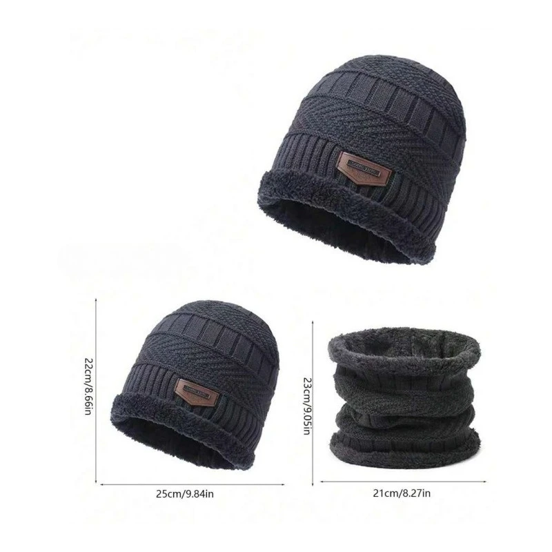 Gorro, bufanda, guantes, conjunto de tres piezas para hombre, gorro grueso y cálido de invierno, gorro con protección para los oídos cómodo y resistente al frío