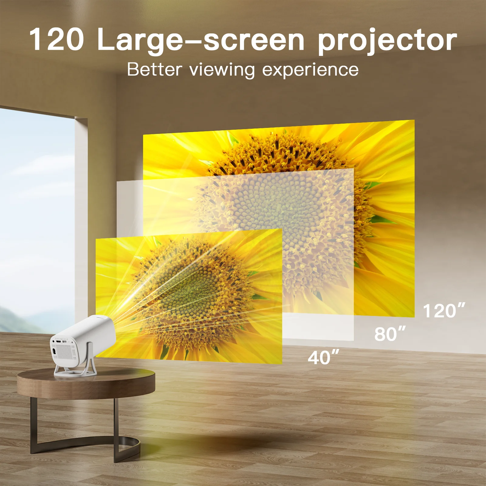 Salange S40 Smart Projektor Digital Android11 Unterstützung 4K 1080P WiFi6 BT5.4 Allwinner H713 1280*720P Auto Keystone Pocket Beamer
