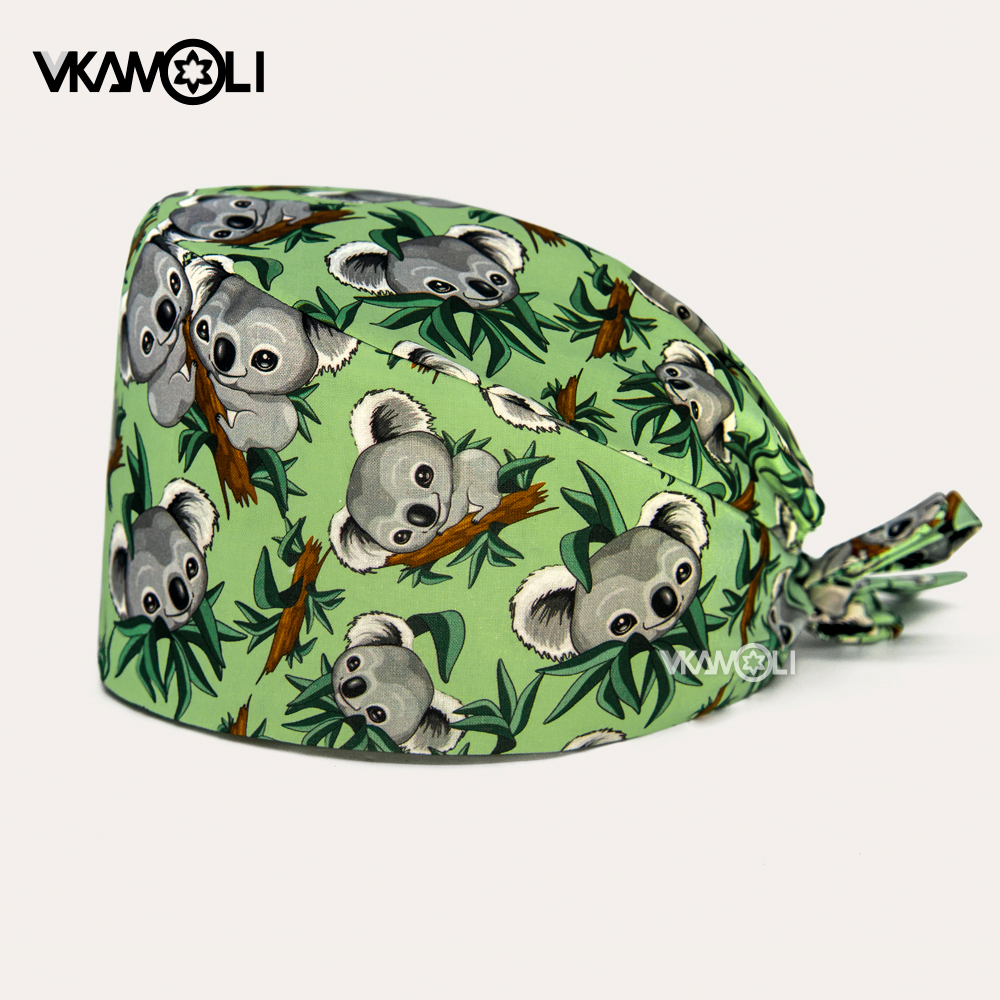 Gorros de algodón para fregar, gorro de trabajo con banda para el sudor, gorros ajustables para mujeres y hombres, gorros de enfermera, sombreros de operador clínico