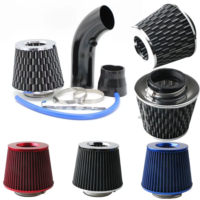 76mm Auto Umgerüstet Winter Pilz Kopf Luftfilter Ansaugrohr Filter High Flow Hohe Kalte Luftfilter Aluminium Rohr kit