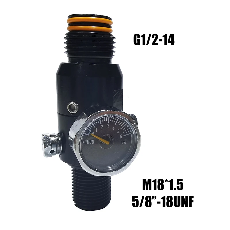 HPA Regulator Valve of Compressed Air Accessries CO2 Oxygen Nitrogen Cylinder Tank Bottle 4500psi Input, Output 800psi to 3000ps