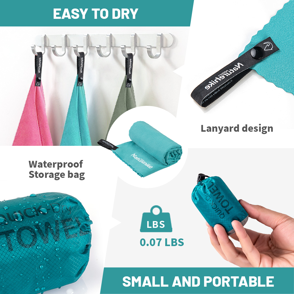 Naturehike-Toalla de playa de secado rápido para exteriores, toalla compacta ultraligera de secado rápido para viajes, senderismo y Camping