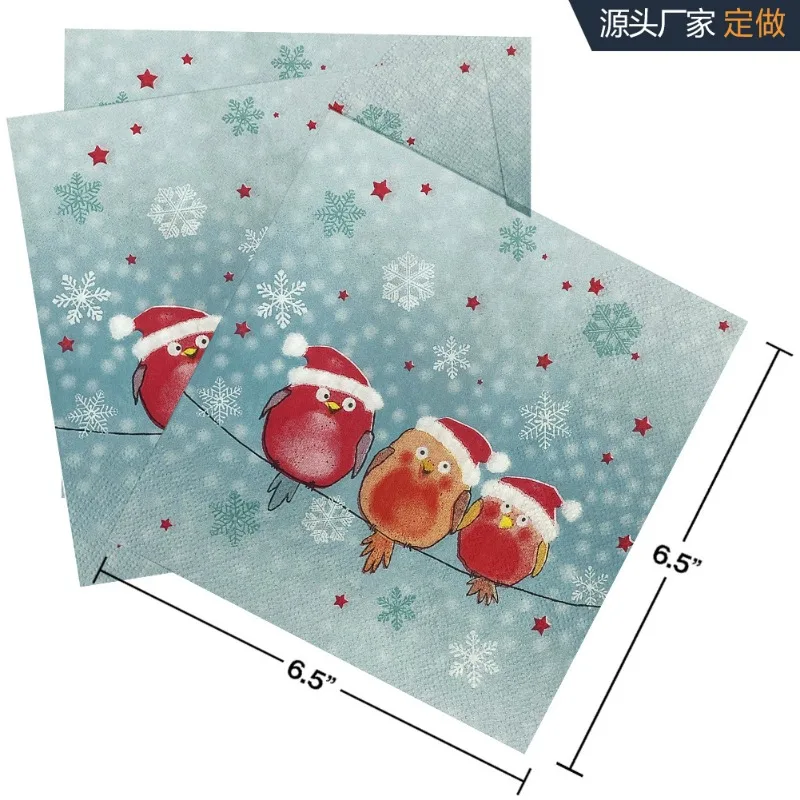 20 шт./упаковка, бумажные салфетки с рисунком трех маленьких птиц