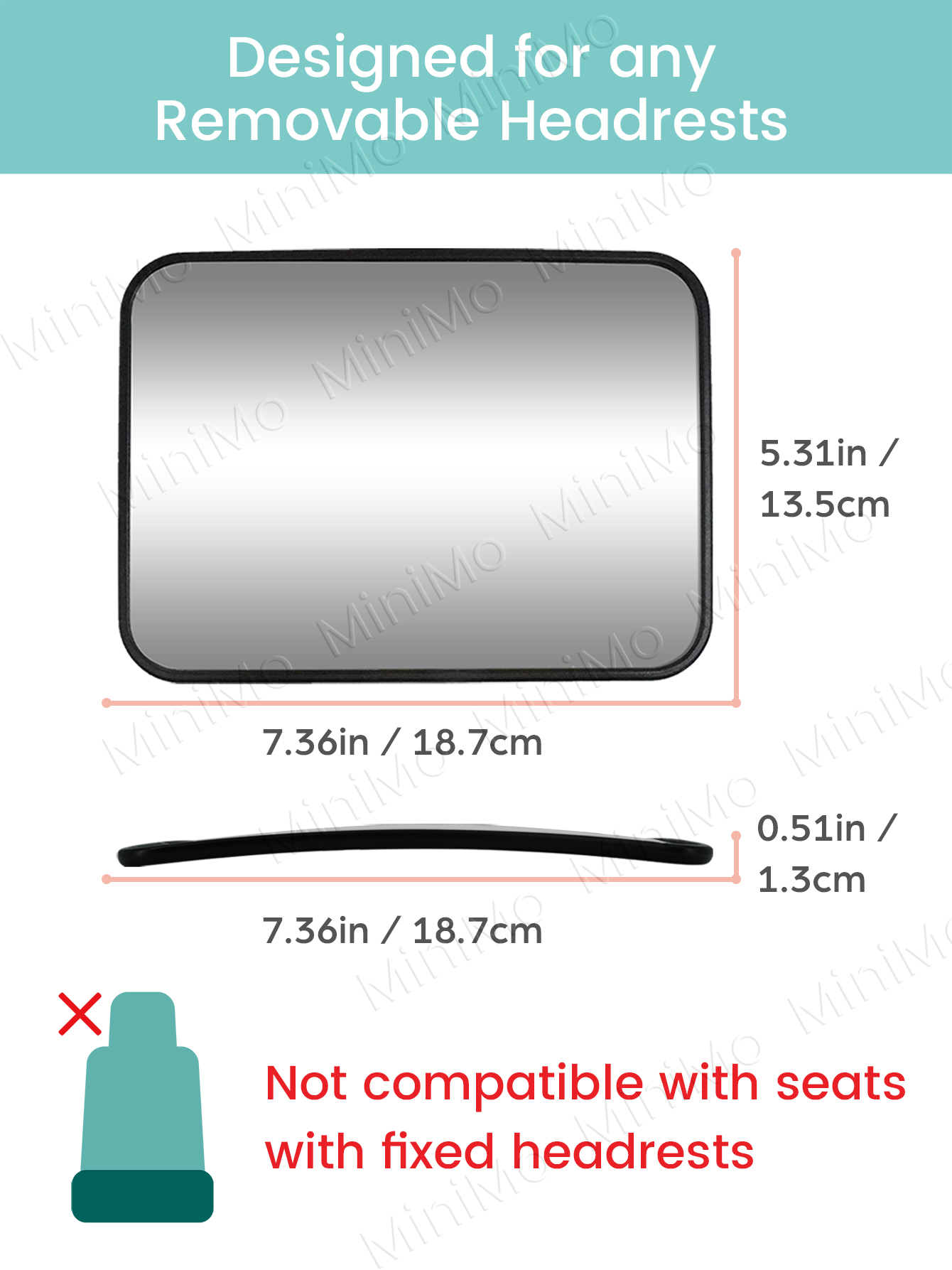 2 peças de espelhos de carro para bebês, resistentes a estilhaços, grande angular, visão clara do assento traseiro, montagem universal para encosto de cabeça