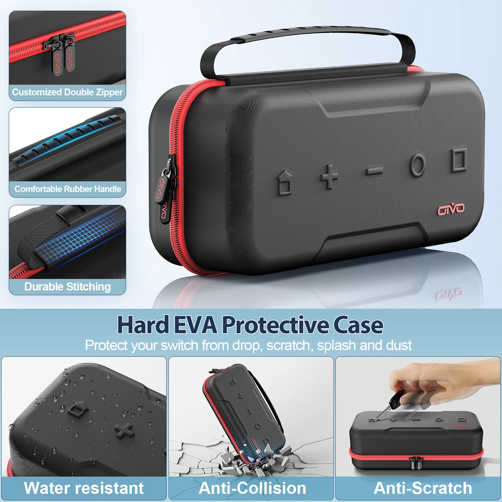 OIVO Large Storage Bag for Switch Portable Carrying Protective Case Anti-Scratch Waterproof Travel Bag for Nintendo Switch OLED