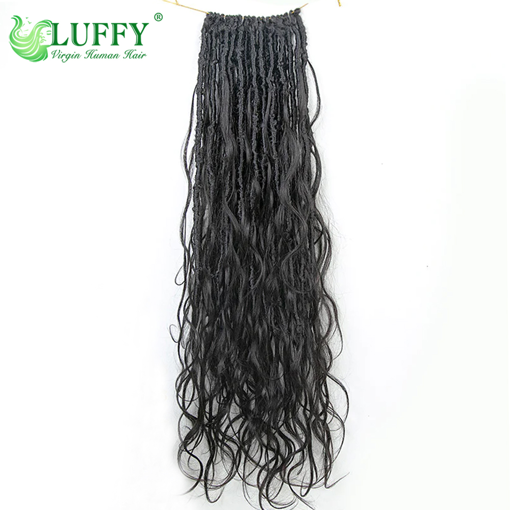 Pre-looped gehaakte Boho Locs met echt haar Body Wave gehaakte locs krullende uiteinden Echt haar Zachte Dreadlocks Vlechthaar