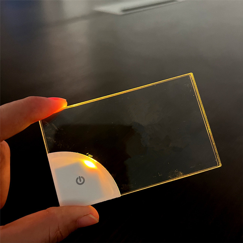 Tarjeta de visita acrílica con luz Led en blanco, placa transparente brillante con etiqueta de nombre, tarjetas VIP con batería, lámpara de decoración DIY, regalo, 1/5/10 piezas