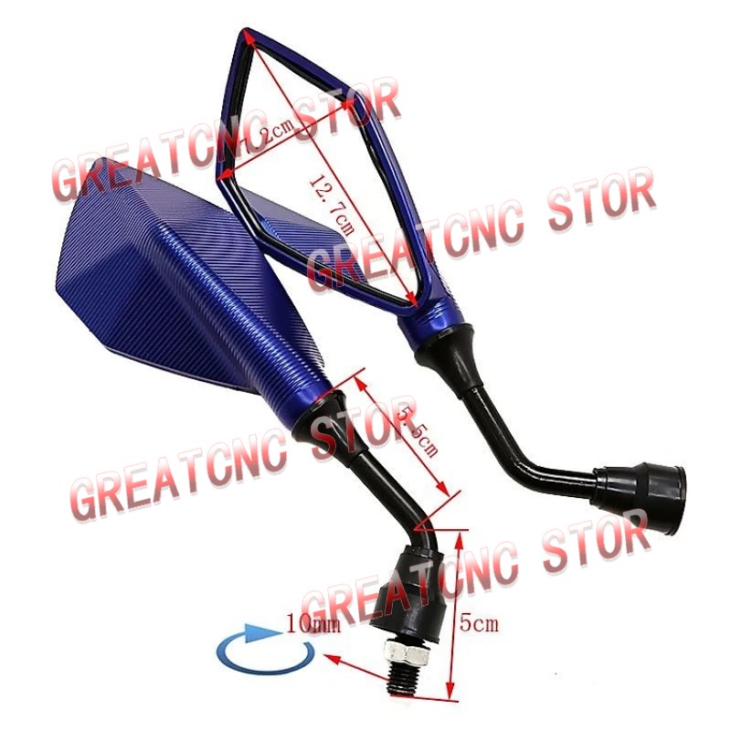 2 Stuks 10 Mm Motorfiets Achteruitkijkspiegels Groothoek Verstelbare Fietsstuur Side Flexibele Scooter E-Bike Omkeren Extra