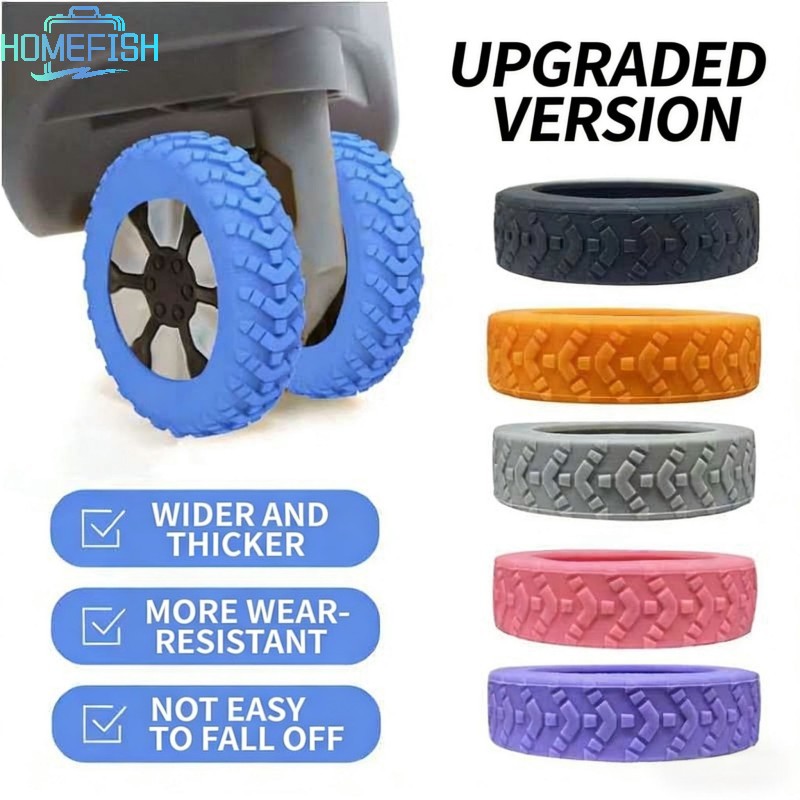 Homefish 8pcs Universal Luggage Suitcase Wheels Silicone Wear Resistant Trolleys Case Caster For Suitcase