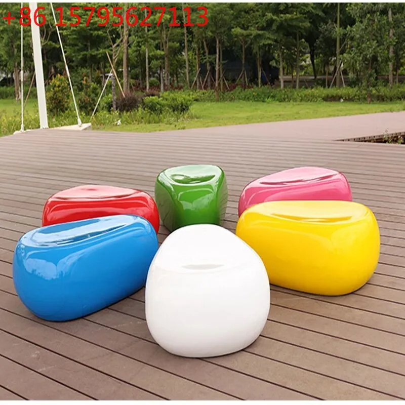 Shopping mall fiberglass leisure chair cobblestone leisure seat outdoor large shopping mall waiting rest stool