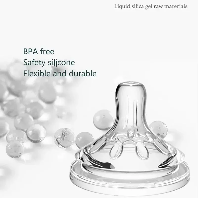 7 Universal-Ersatznippel für Babyflaschen, mehrere Kaliberoptionen, lebensmittelechtes Silikonmaterial, frei von Bisphenol A