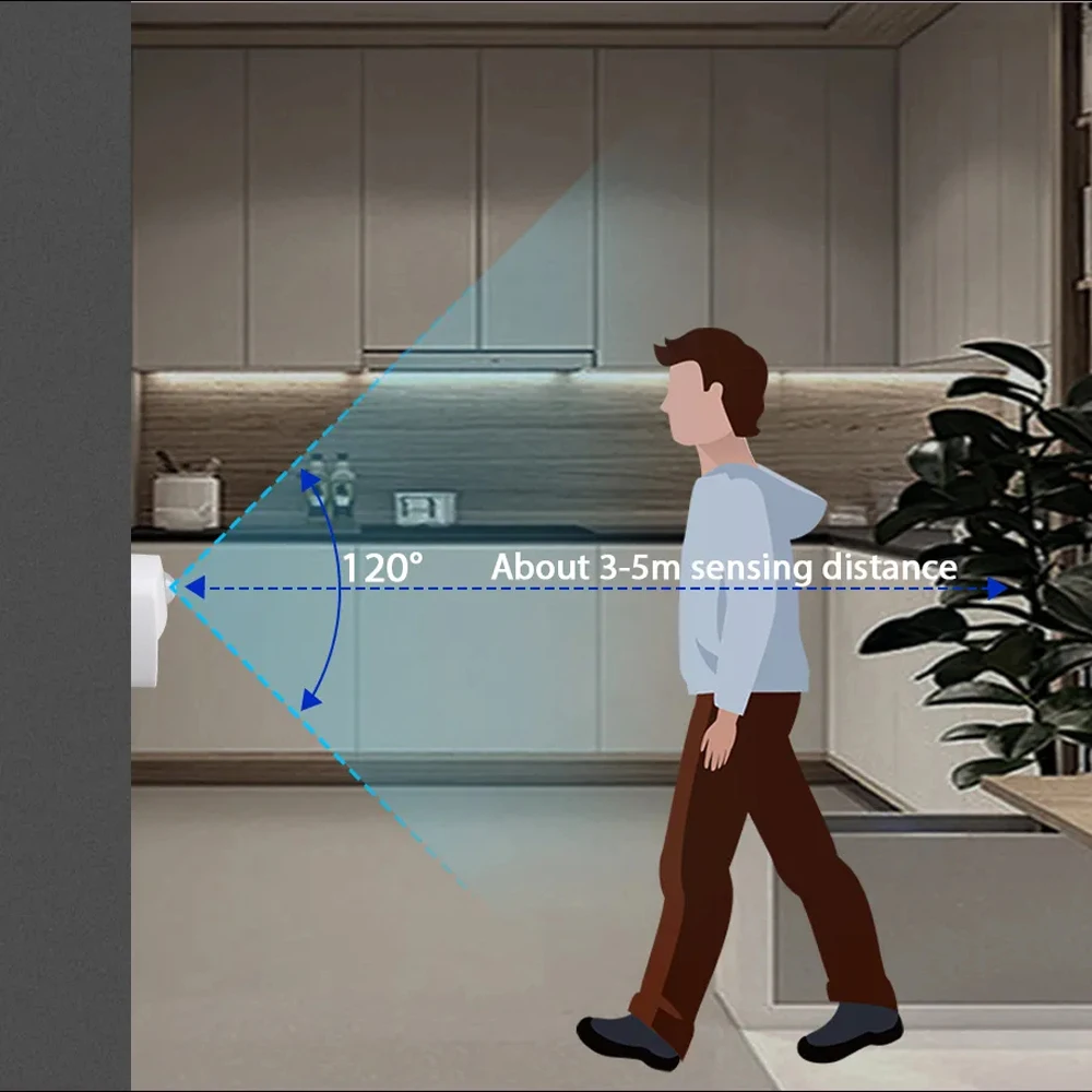 Luz LED nocturna para interiores con Sensor de movimiento, luces con pilas para pasillo, escalera, baño, armario y dormitorio