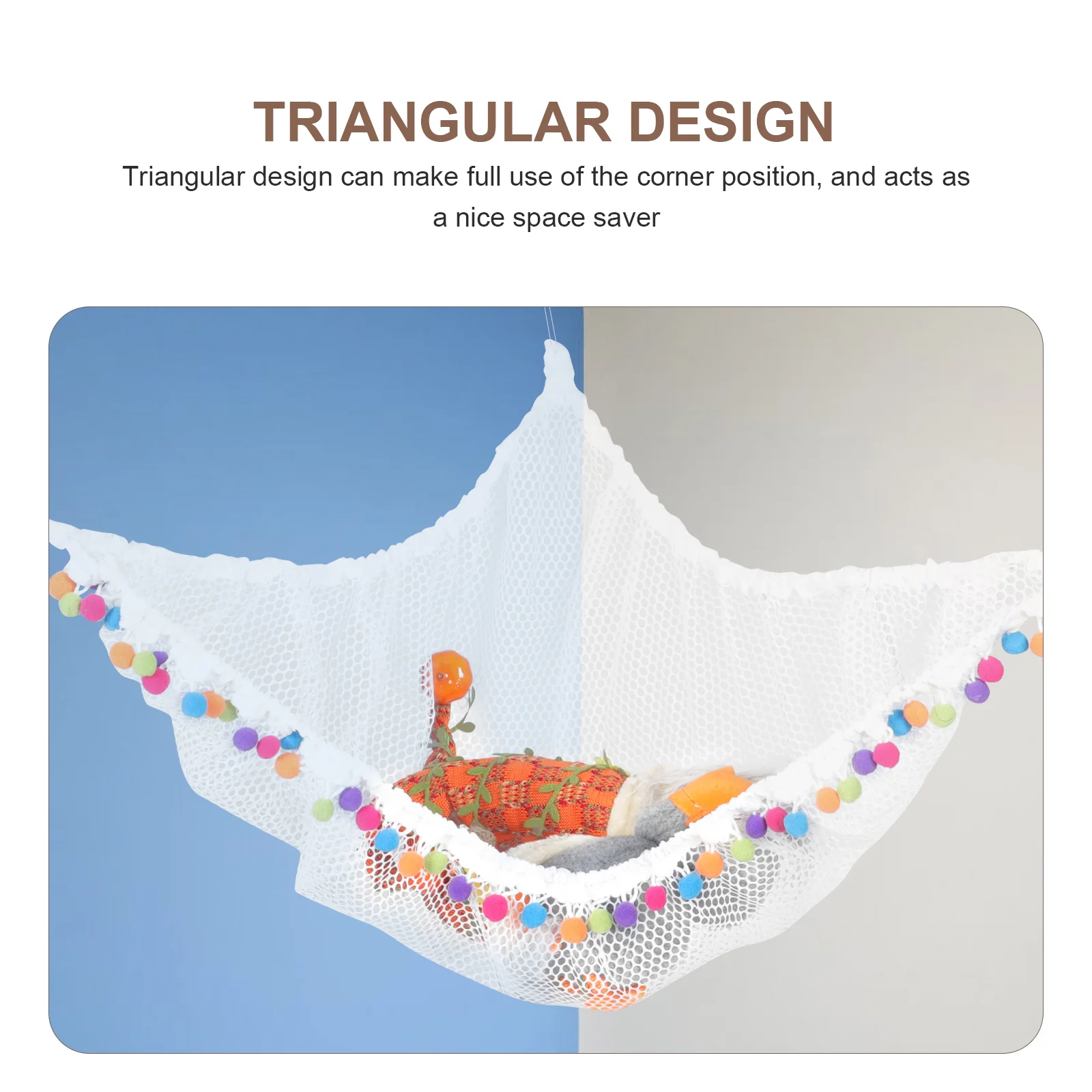 Stuffed Animal and Toy Hammock Organizer Mesh Net Holder for Kids Room Corner Storage