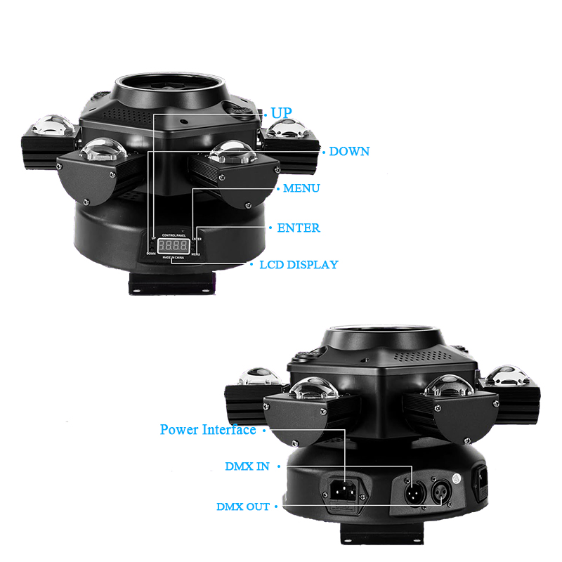 Faisceau lumineux à tête mobile 10x10w, 6 têtes, effet stroboscopique Laser, lumière de scène DMX, faisceau lumineux LED polychrome rotatif, barres de fête Disco DJ