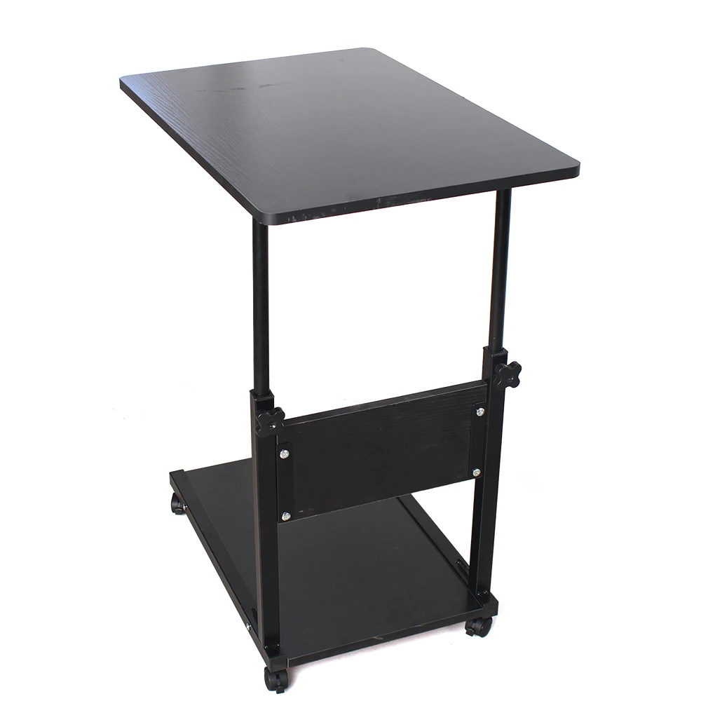 Tavolo portatile portatile nero per Laptop tavolino regolabile in altezza tavolino da caffè pigro supporto per Computer