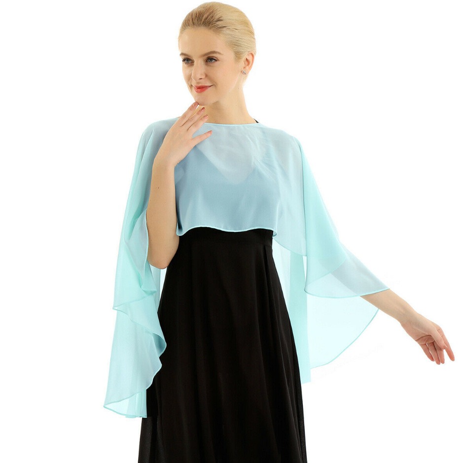 Elegante involucro da sposa in chiffon per mantelle da sera da donna Accessori per giacca da sposa