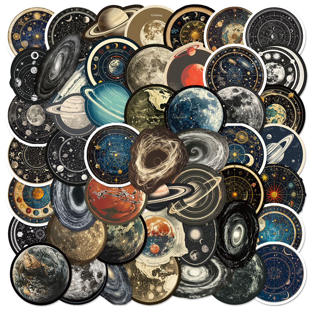 10/30/50 個ヴィンテージ宇宙宇宙惑星落書き Stikcers DIY 漫画のラップトップ荷物電話カードボトル防水デカールおもちゃ