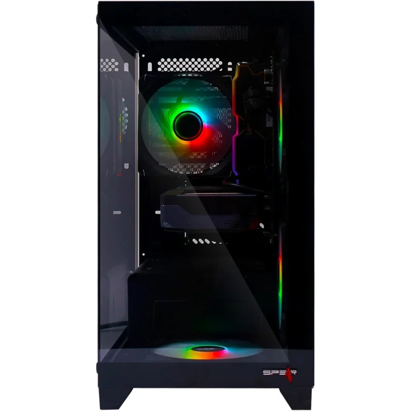 게이밍 PC – 코어 i5-14400F, RTX 5060 8GB 트리플 팬, 32GB DDR5, 1TB NVMe SSD 3300MB/s, 600W 전원 공급 장치, ARGB mATX 케이스(4개의 ARGB 팬 포함)