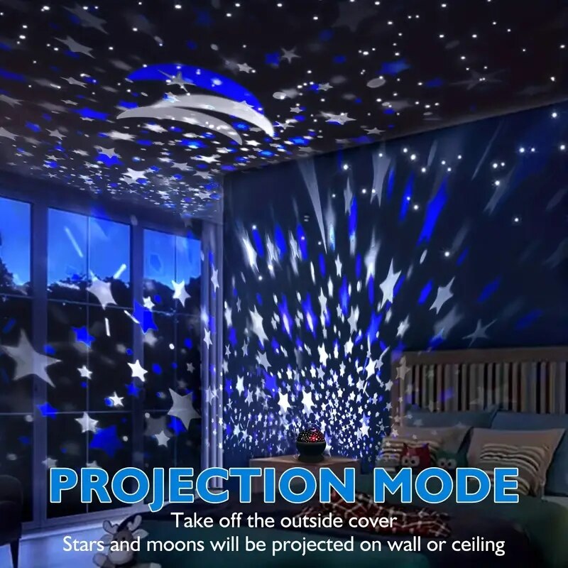 Starry โปรเจคเตอร์ Night Light หมุน Moon Galaxy โคมไฟบ้านห้องนอนเด็กโคมไฟตกแต่งคริสต์มาสไฟสําหรับของขวัญเด็ก