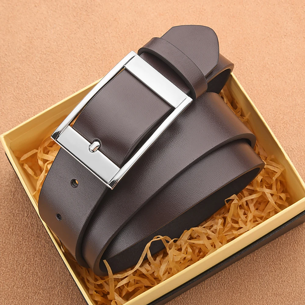 Cinturón Retro de PU con hebilla para hombre, cinturón de negocios versátil a la moda, cinturón de diseño único para hombre