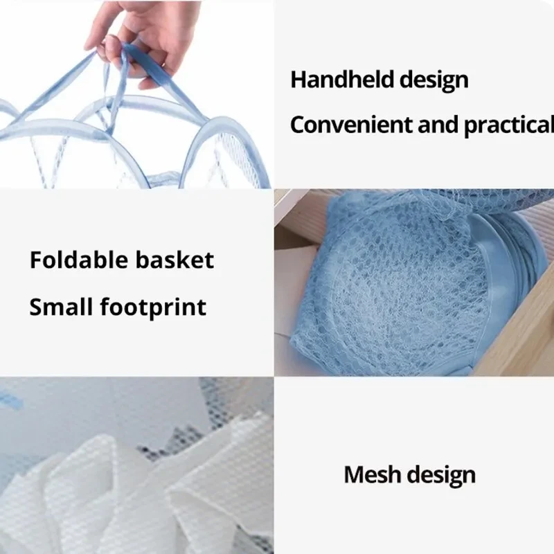 Cesta plegable para almacenamiento de ropa sucia, cesta de malla para almacenamiento de ropa sucia, bolsa de almacenamiento de juguetes, cubo de almacenamiento para el hogar