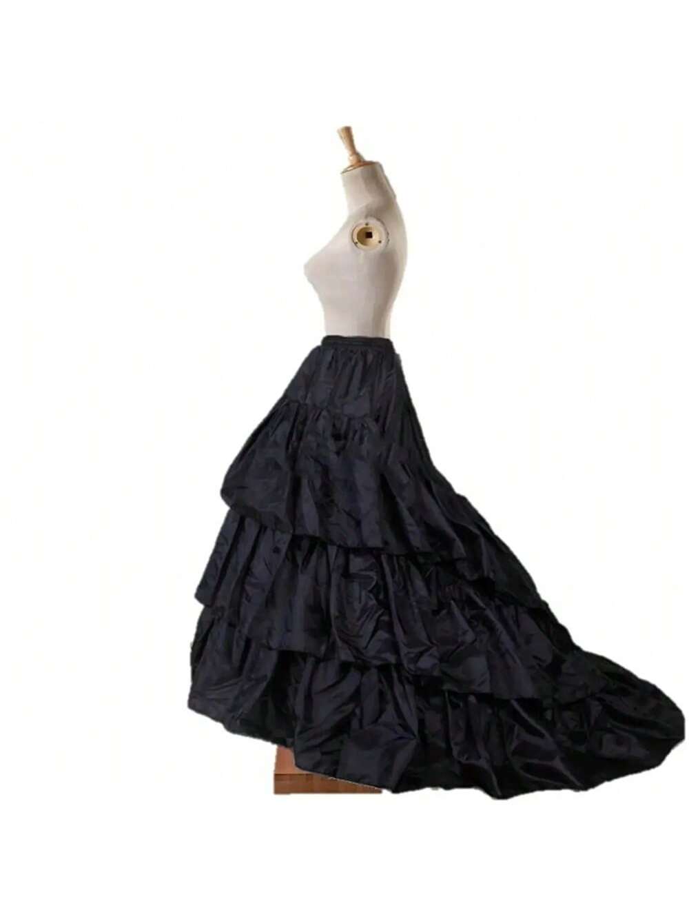 Black Hoop Long Petticoat Crinoline Ball Gown Skirt Underskirt Wedding Accessories