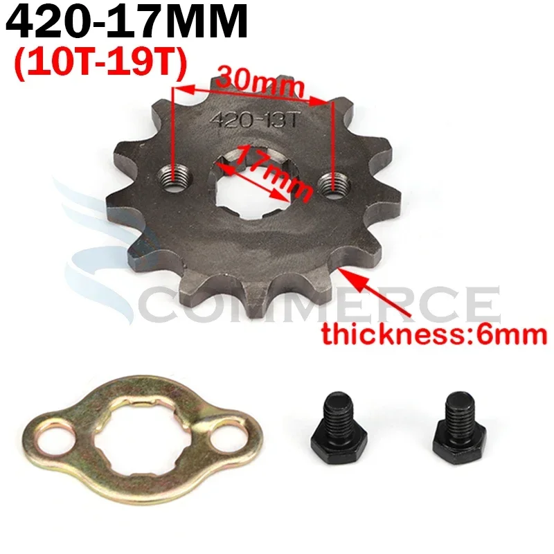 420 17Mm 10 11 12 13 14 15 16 17 18 19T Răng Động Cơ Trước Con Quay Cho bụi Bẩn Hố Khỉ Dax Xe Đạp Go Kart ATV Quad Xe Máy