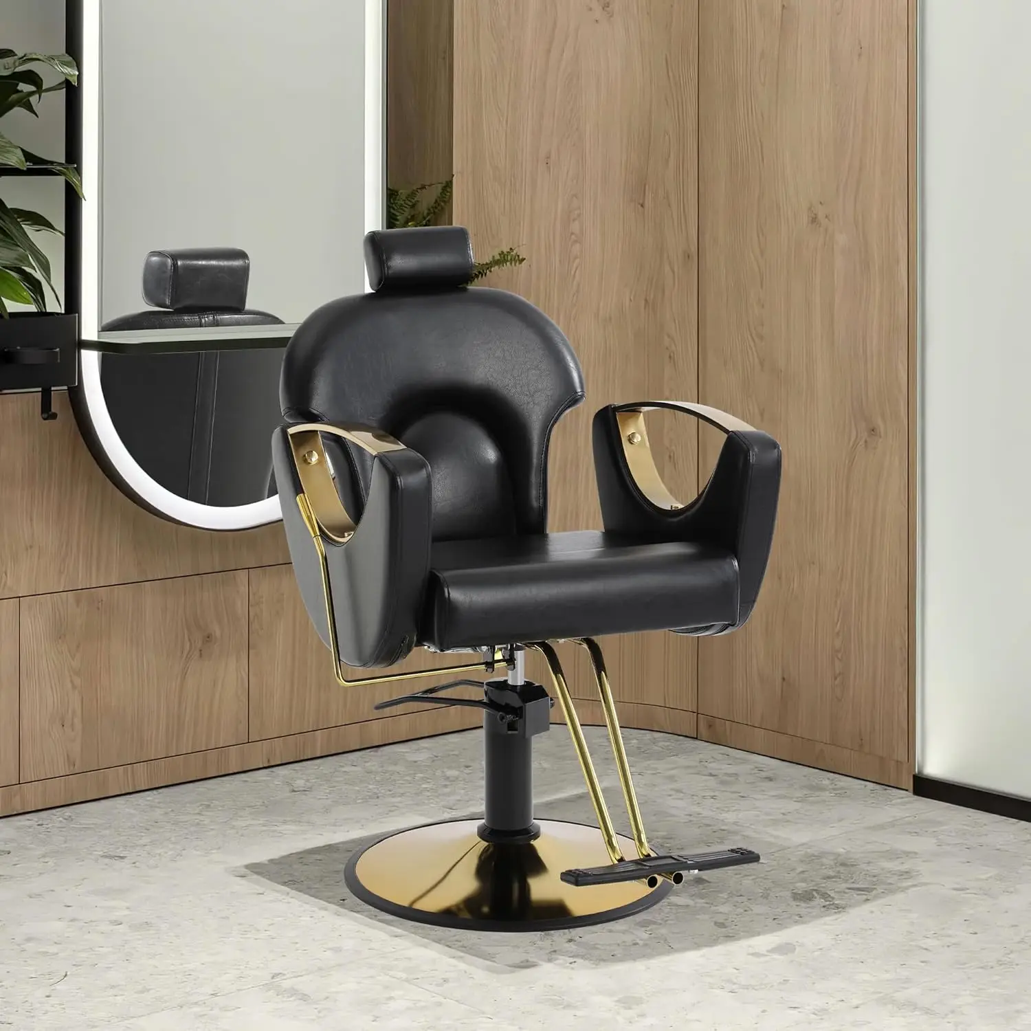 Hair Stylist, Height Adjustable Hydraulic Hair Reclining Salon Chair, 360 Degrees Rotation, Multi-Function Shampoo Chair for Sal