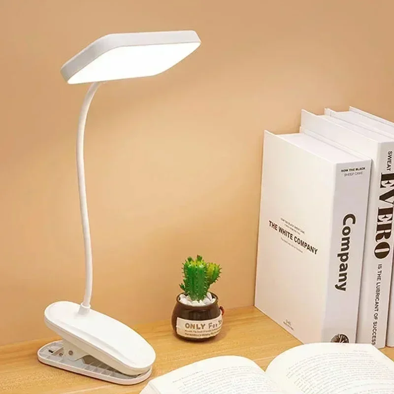 USB Rechargeable Reading Desk Lamp Eye-protection lamp  Three-speed Dimming Portable Folding Clip-on Bedside lamp
