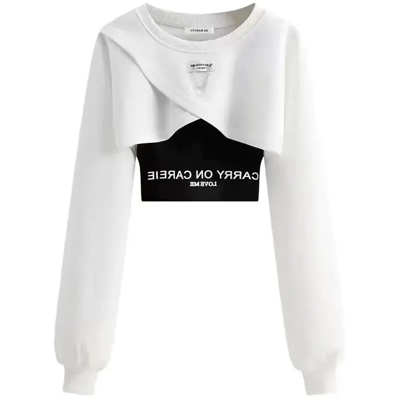 Spring and Autumn Set Women's Korean Design Long Sleeved Top+Tank Top+Ink Wide Legged Pants Three Piece Set Trendy