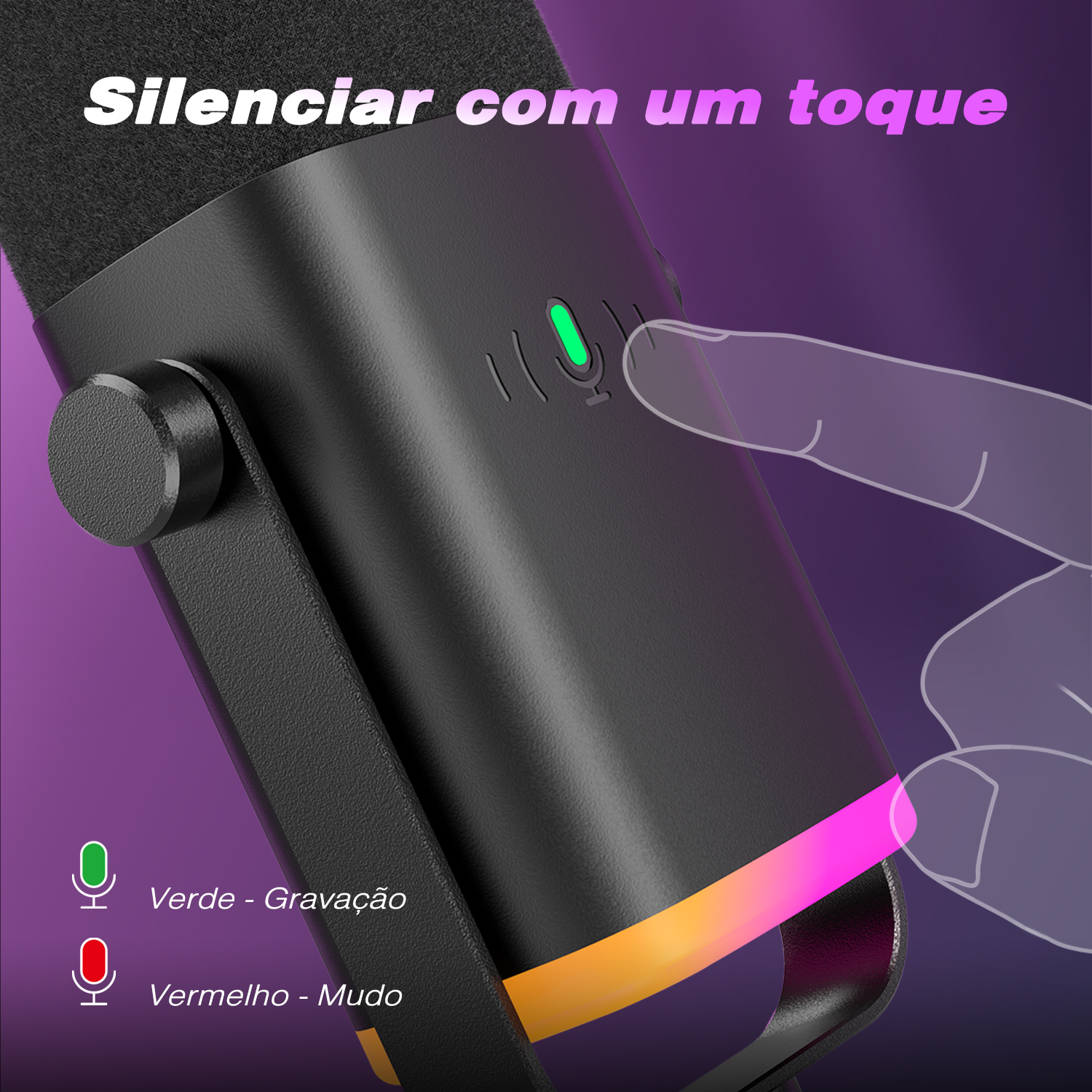 Microfone dinâmico FIFINE USB/XLR com botão de toque de mudo, conector de fone de ouvido, controles de E/S, para PC PS5/4, mixer, MIC para jogos Ampligame AM8