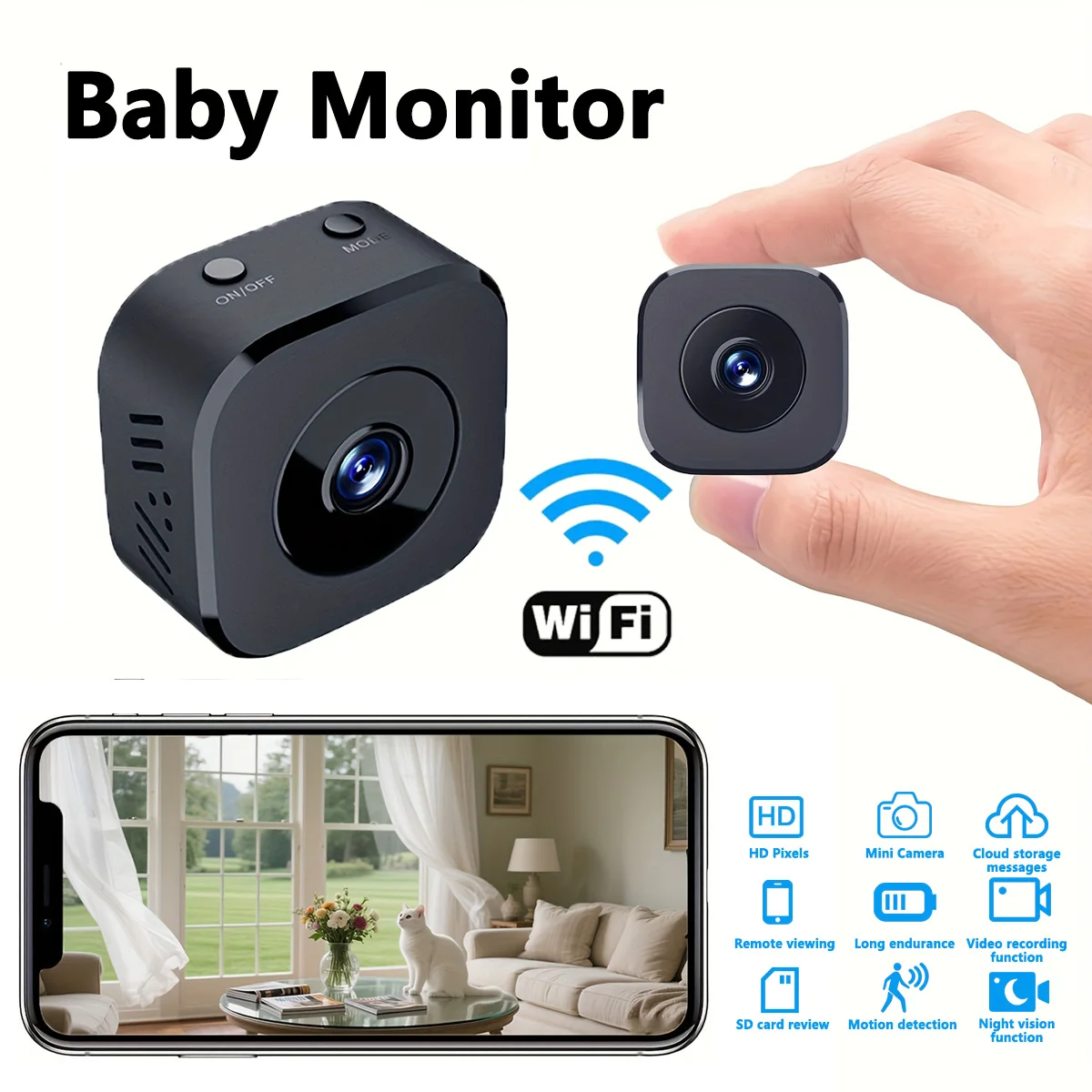 1080p hd mini câmera wi-fi segurança interna vigilância monitor do bebê visão noturna filmadora ip cam gravador de vídeo áudio